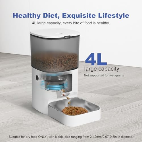 ANDOLL HOME Automatic Cat Feeder,4L Timed Cat＆Dog Dry Food Dispenser - Image 4