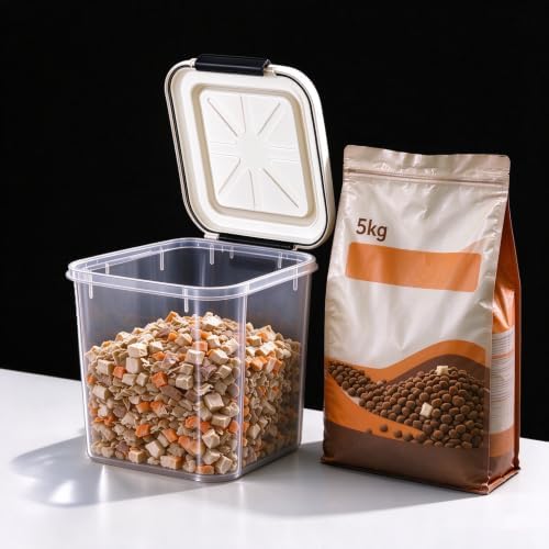 LivLab Mker 6 lb Airtight Dog Food Storage Container with Scoop, White by LivLabMker