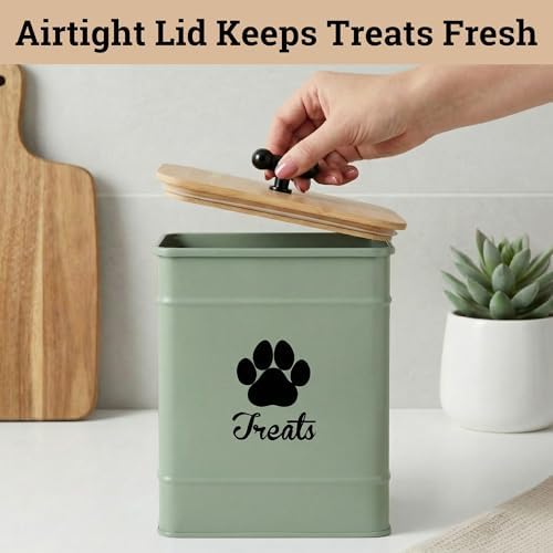 Dog Treat Container Airtight, 6"W x 8"H, Powder Coated, 12 Cup Capacity - Image 3