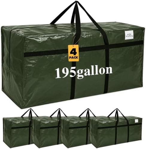 Windyun 4 Pcs 195 Gallon Extra Large Moving Bags XXL Heavy Duty Storage Bag by Windyun