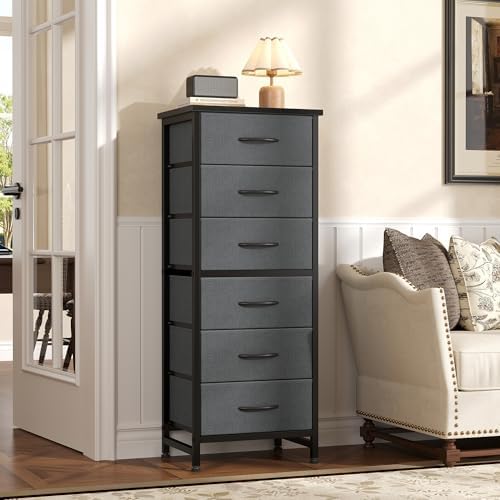 Sweetcrispy Tall Fabric Dresser for Bedroom, 6 Drawer Chest of Drawers - Image 2
