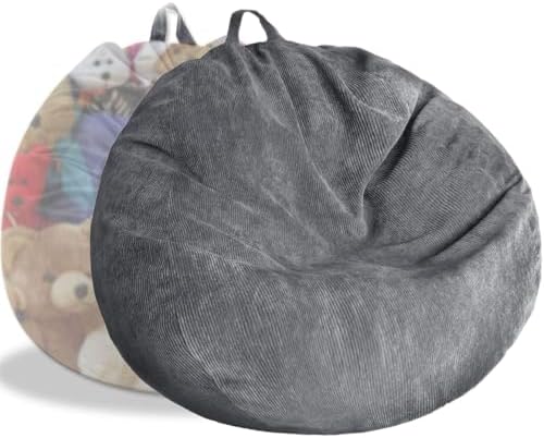 Stuffed Animal Storage Bean Bag Chair Cover (No Filler) Washable by Unknown