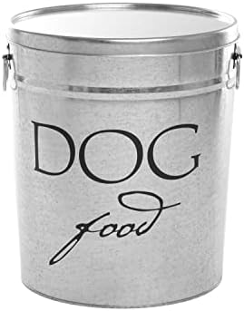 Harry Barker Classic Silver Dog Food Storage Canister – Small, Airtight Stainless Steel Pet Food Container, Holds Up to 10 lbs Dry Dog Food, Kitchen Counter & Pantry Storage - Silver by HarryBarker