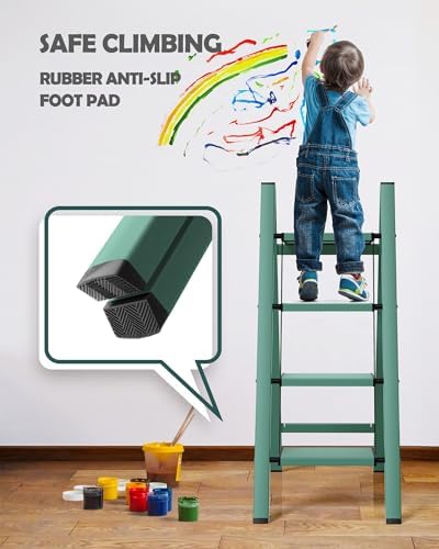 Taranta 4 Step Stool Foldable,Aluminum Step Ladder-Green - Image 4