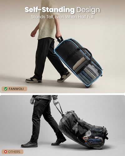 Fanwoli 30'' Extra Large Rolling Duffel Bag with Wheels, Heavy Duty - Image 3