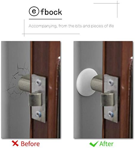 Wall Protectors from Door Knobs-Efbock White Silicone Door Stoppers Wall Protector-Premium Door Bumper Wall Guards for Home or Office -Self Adhesive Door Handle Bumper Guard Stopper Rubber Stop 6pcs - Image 5