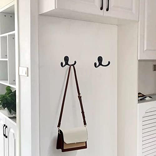 Coat Hooks Hardware,20 Pcs Wall Hooks Heavy Duty Hooks for Hanging Coats Double No Rust Hook Wall Mounted for Key, Towel, Bags, Cup, Hat (20pcs Black) - Image 2
