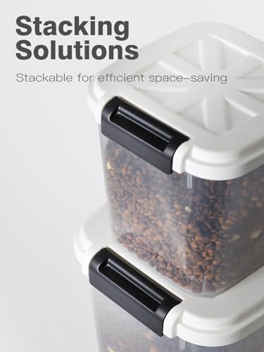 LivLab Mker 6 lb Airtight Dog Food Storage Container with Scoop, White - Image 4
