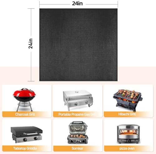 Heat Resistant Mats for Countertop fits Tabletop Grill, 24x24x0.02in, Black - Image 5