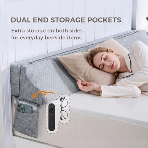 Bed Wedge Gap Filler King Size, Wedge Pillow for Headboard Gap, 76×10×6 in - Image 4