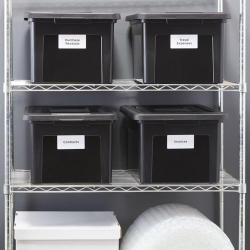 STAPLES Plastic File Box with Snap Lid, Letter/Legal Size, Black, 4/Carton - Image 6