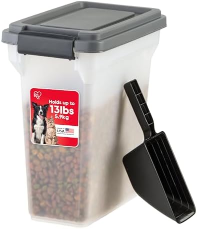 IRIS USA Dog Food Storage Container, Up to 13 lbs, Dark Gray, Made in USA by IRISUSA