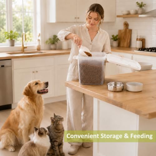 5-10 Lbs Airtight Cat Dog Food Storage Container, 8QT Compact Pet Food Bin - Image 3