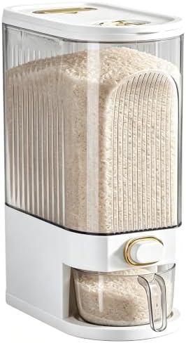 Sooyee Clear Rice Dispenser, Large Cereal Dispenser with Lid by Sooyee