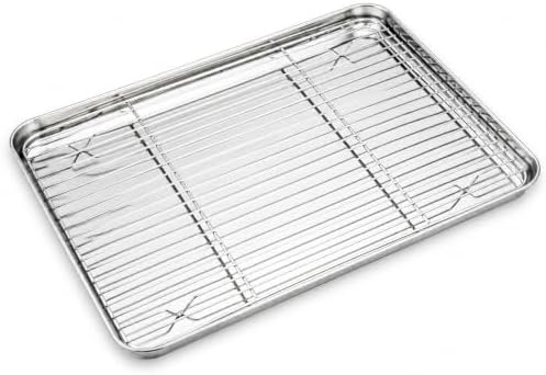 Onader Cookie Sheet with Cooling Rack, 16x12 Inch Stainless Steel Sheet Pan by Onader