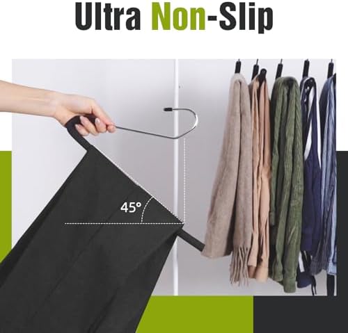 Foam Padded Non Slip Women Men Slacks Trouser Pants Hangers Black 10 - Image 3