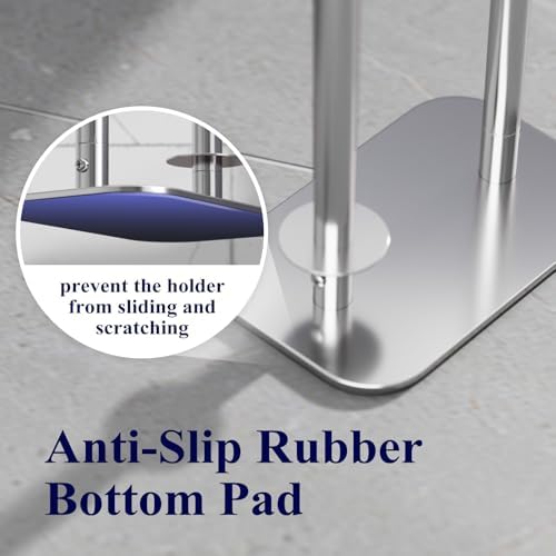 Kitsure Metal Toilet Paper Holder Free Standing, Medium, Chrome Silver - Image 7