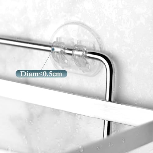 EAGMAK 4 Pack Transparent Shower Caddy Adhesive for Replacement, No Drilling, Soap Holder, Bathroom Storage Shelves and Kitchen Racks - Image 7