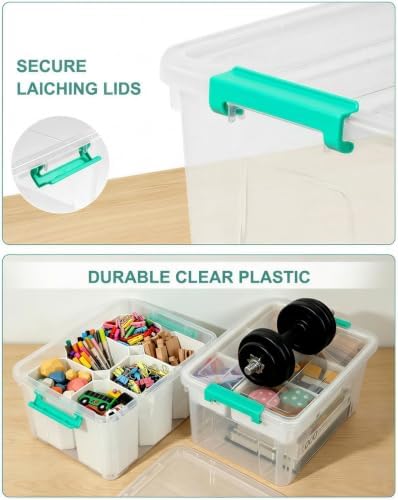 NUMIFUN 17QT Clear Storage Bins with Lids & Dividers for Crafts - Image 5