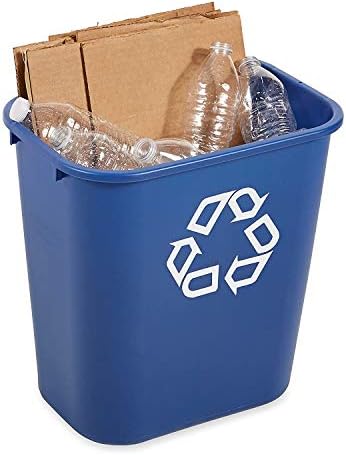 Rubbermaid Commercial Products Deskside Recycling Can, 7-Gallon/28-Quart, Blue Recycling Symbol, Plastic, for Bedroom/Bathroom/Office/Under Desk/Sink, Pack of 4 - Image 5
