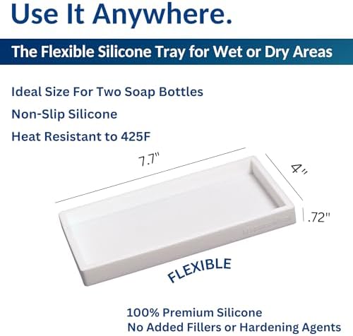 Spacewiser Countertop & Vanity Silicone Tray - Small 7.7" Kitchen Soap Tray - Image 3