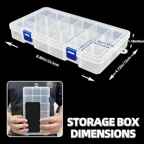 DUOFIRE Plastic Organizer Storage Box, Adjustable Divider 18 Grids, 1 Pack - Image 3