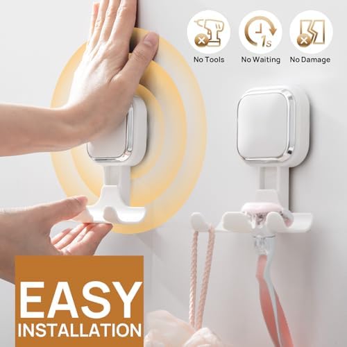 LEVERLOC 2 Pack Vacuum Suction Cup Razor Holder for Shower No Drill, White - Image 2