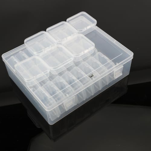 Mr. Pen- Bead Organizer Box, 30 Mini Clear Beads Organizers and Hinged Lid by MrPen