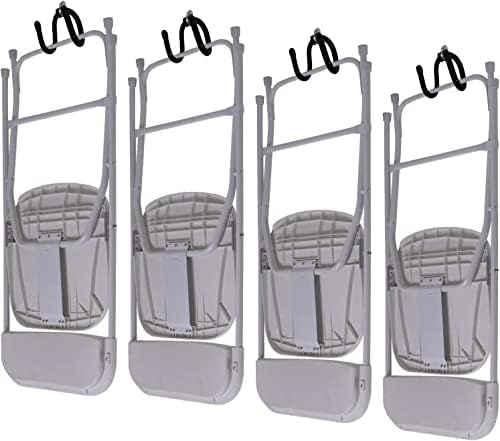 AUXPhome 4 Pack Chair Storage Rack, Wall Mounted Folding Chairs Organizer and Hanger, Garage Storage Tool Organizer Rack Tools Garage Organization Wall Mount Rack Hanger for Home, Garage, No Chair by Unknown