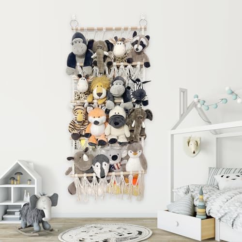 Stuffed Animal Net or Hammock Corner Plush Toy Storage Organizer 4 Layer - Image 5