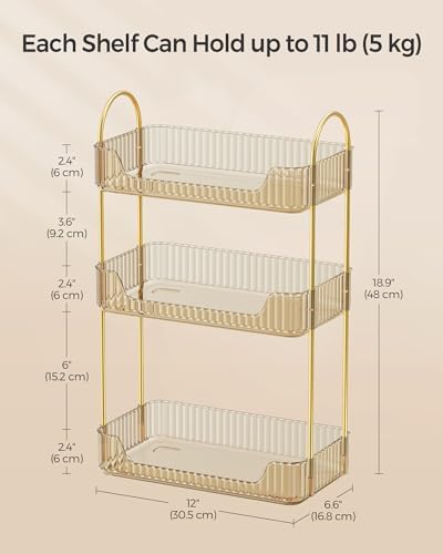 SONGMICS 3-Tier Makeup Organizer, Square, Customizable - Image 5
