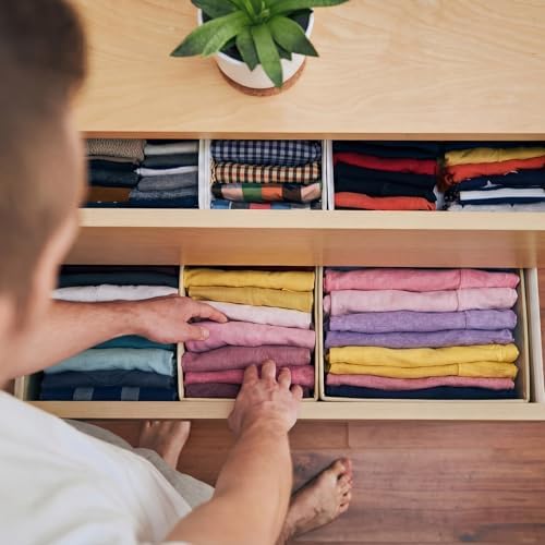3 Pcs Scarf Organizer Box Fabric Drawer Storage 6/7/8 Compartment - Image 5