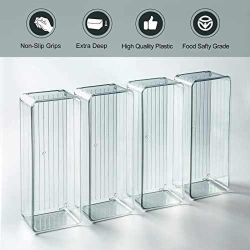Hudgan 8 Pack Clear Plastic Drawer Organizer Bins Set, Stackable Cutlery Storage Bins Trays for Organizing Kitchen, Bathroom, Office, Crafts, Gadgets, Cabinet Supplies - Image 5