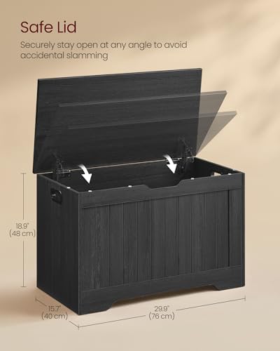 VASAGLE Storage Chest, 29.9 Inches Width Bench with 2 Safety Hinges - Image 3