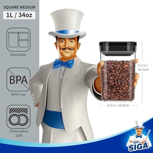 MR.SIGA 4 Pack Airtight Food Storage Container Set for Pantry Organization - Image 3