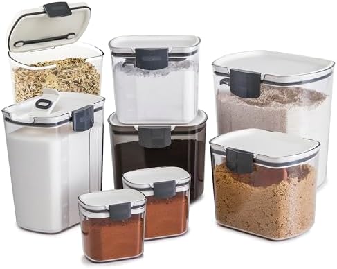 Progressive ProKeeper Baker's Airtight Kitchen Storage Canister Container Set for Flour, Sugar & More, Keeps Ingredients Fresh, with Accessories (Multicolor, 8- Piece) - Image 2
