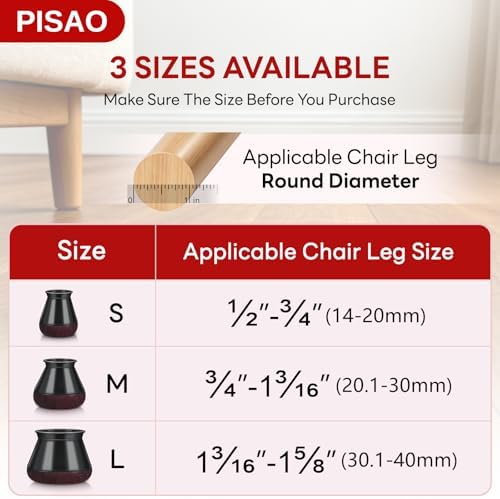 PISAO 24 Pcs Chair Leg Floor Protectors Caps Cover Pad for Hardwood Floors - Image 4