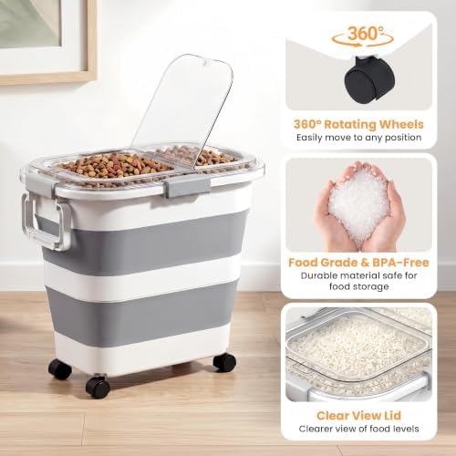 30 Lbs Rice Container, Collapsible Dog Food Storage Container - Image 2