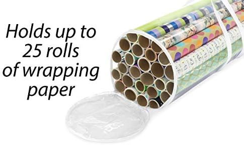 Whitmor 6044-4924 Clear Gift Wrap Organizer - Zippered Storage for 25 Rolls (Pack of 6) - Image 6