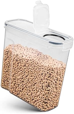 6 Pack Airtight Cereal Food Storage Container - BPA Free Plastic Kitchen and Pantry Organization Canisters for, Dry Pet Food, Flour, Sugar, Rice, Nuts, Snacks & More (135.5 Oz) Labels & Chalk Marker - Image 3