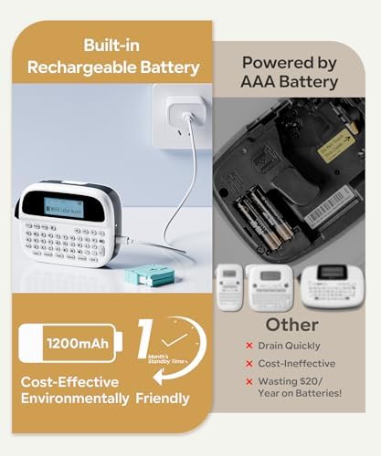 Label Maker Machine with Tapes, Rechargeable Label Maker Waterproof-Labels - Image 3