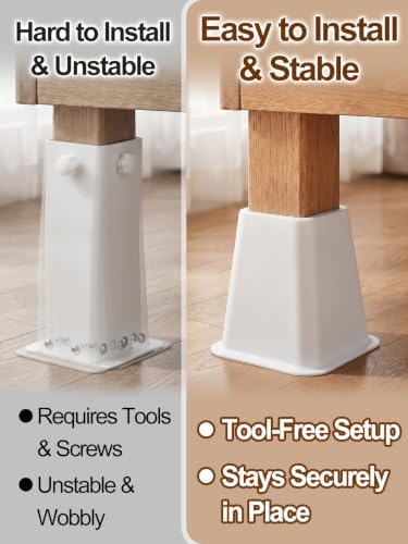 Apipi 6 Inch Stable Heavy Duty Bed Risers for Dorm Twin XL, 4 Pack - Image 4