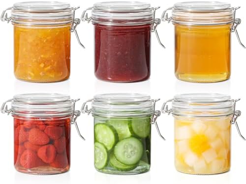 ComSaf Small Mason Glass Jars with Airtight Lids 8 oz 6 Pack Pantry by ComSaf