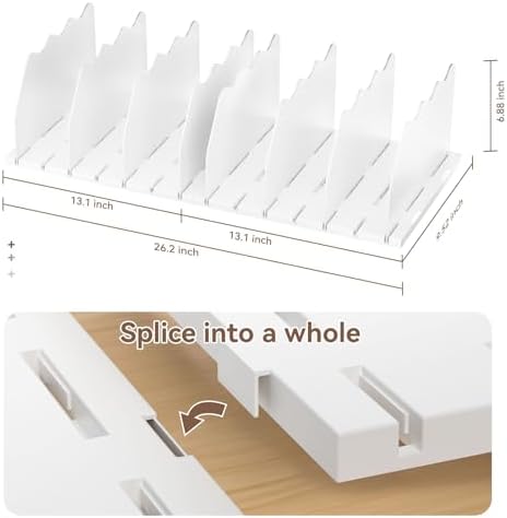 SOYO Adjustable Shelf Dividers for Closet, Purse Organizers for Bag, White - Image 3
