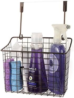 Spectrum Hanging Baskets for Organizing (Large, Bronze) - Grid Over the Cabinet Wire Basket, Door Hanging Storage Organizer for Cleaning Supplies, Washcloths, & Hand Towels (Pack of 6) - Image 4