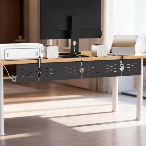 Univivi Under Desk Cable Management Tray, Cable Management, 48 inch, Black - Image 6