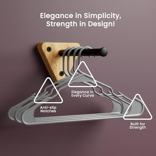 Utopia Home Plastic Hangers 20 Pack – Space Saving Clothes Hanger Grey - Image 5