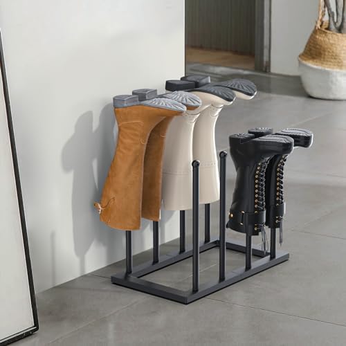 Urban Deco Free Standing Shoe Racks, Boot Organizer for Tall Boots, Black Metal Boot Rack Fit for 4 Pairs, Shoe Organizer for Dorm Room, Entryway (Black-4 pairs) - Image 6