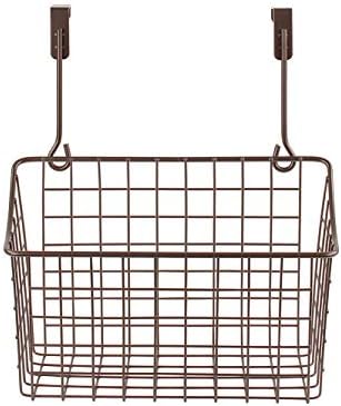 Spectrum Hanging Baskets - Medium Bronze Grid Over Cabinet Wire Basket, Kitchen & Bathroom Door Storage Organizer, Ideal for Cleaning Supplies, Washcloths, Hand Towels (Pack of 6) - Image 3
