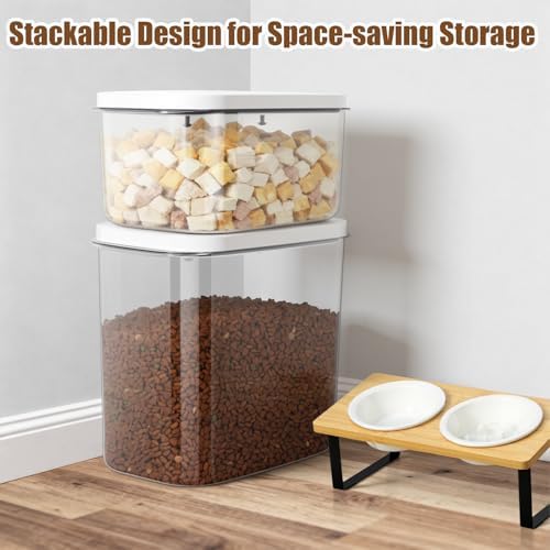 TBMax Dog Cat Food Storage Container 6-8 Lbs with Easy-Carrying Handles, Stackable Pet Food Dog Treat Container with Pop Up Lids, Airtight Food Storage Bin for Kitchen Organization - Image 4